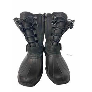 Sperry, Women's Saltwater Misty, Black Herringbone Rain Boot, Size 8.5